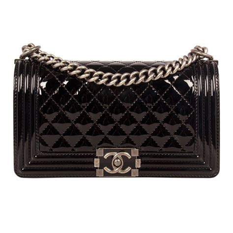 chanel patent leather boy bag|25cm chanel flap bag.